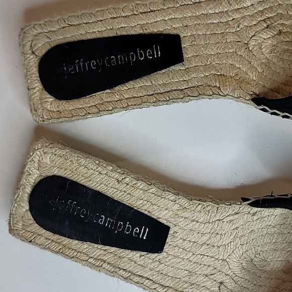 JEFFREY CAMPBELL Suede Bow Tie Slip On Sandals Flats Slippers Espridelles - Picture 3 of 7